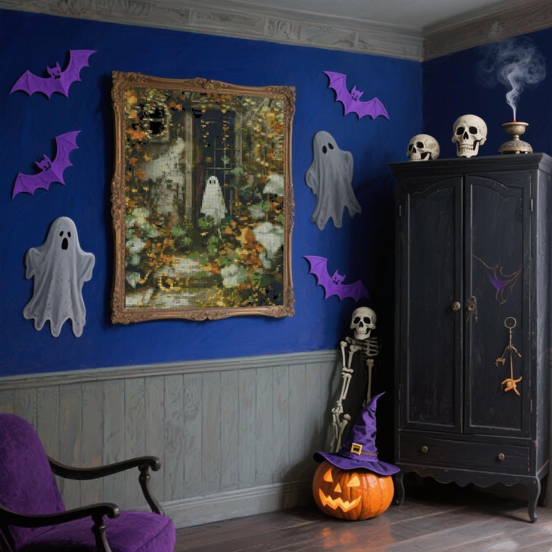 Eterkosu Halloween Counted Cross Stitch Kits for Adults, Ghost Stamped Cross Stitch Kits for Beginners, Needlepoint Cross-Stitch Horror Patterns Embroidery Kits Arts and Crafts for Home Decor - Image 4